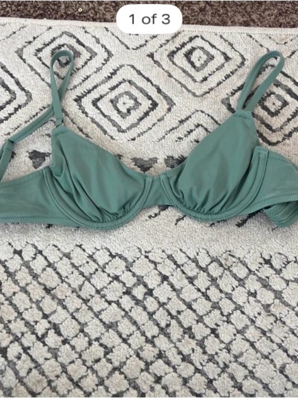 Green coquette bikini top shade and shore summer size 32B
